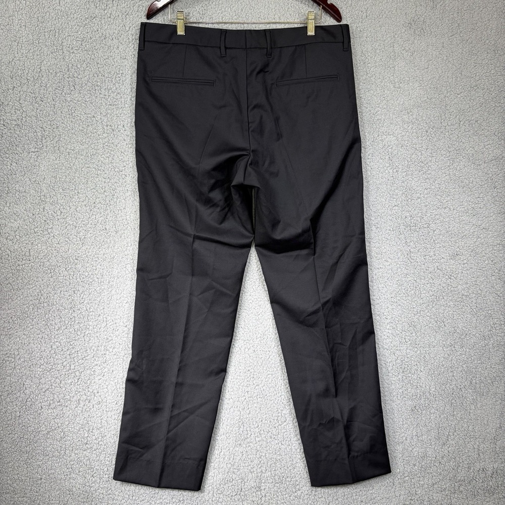 HUGO BOSS Cagan Pants Men's 36R Black 100% Virgin Wool Trouser Flat Front - Picture 13 of 13